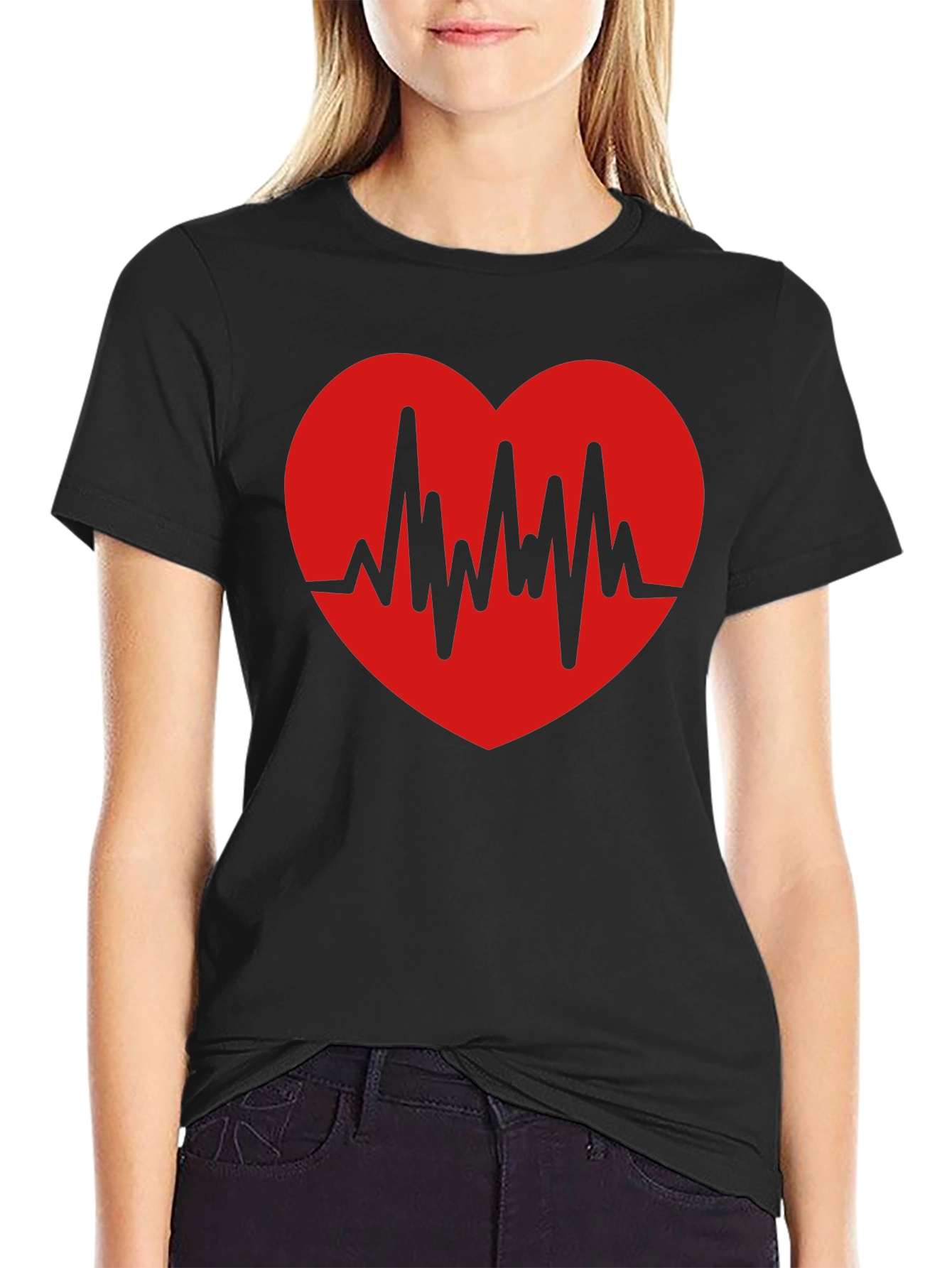 Heartbeat Graphic Print T-Shirt