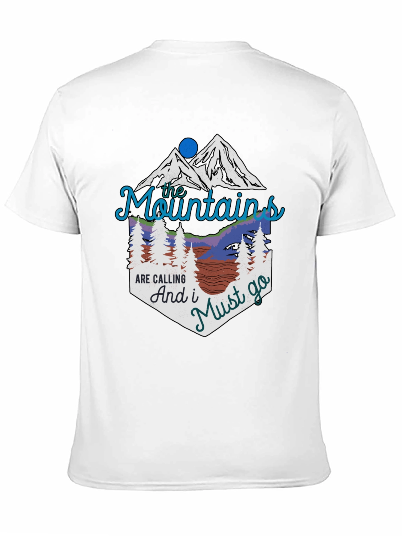 Mountains are Calling Black Graphic T-Shirt