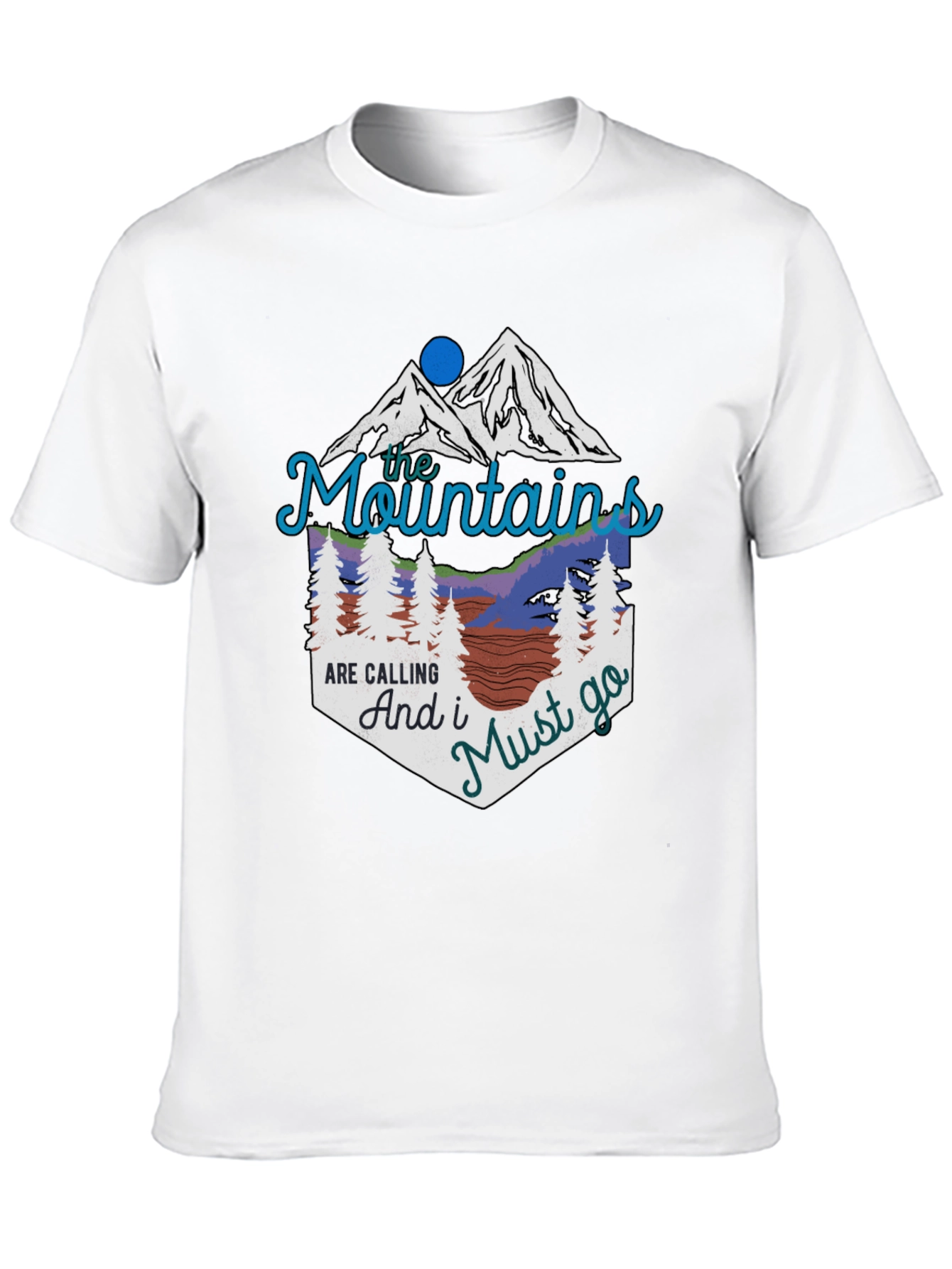 Mountains are Calling Black Graphic T-Shirt