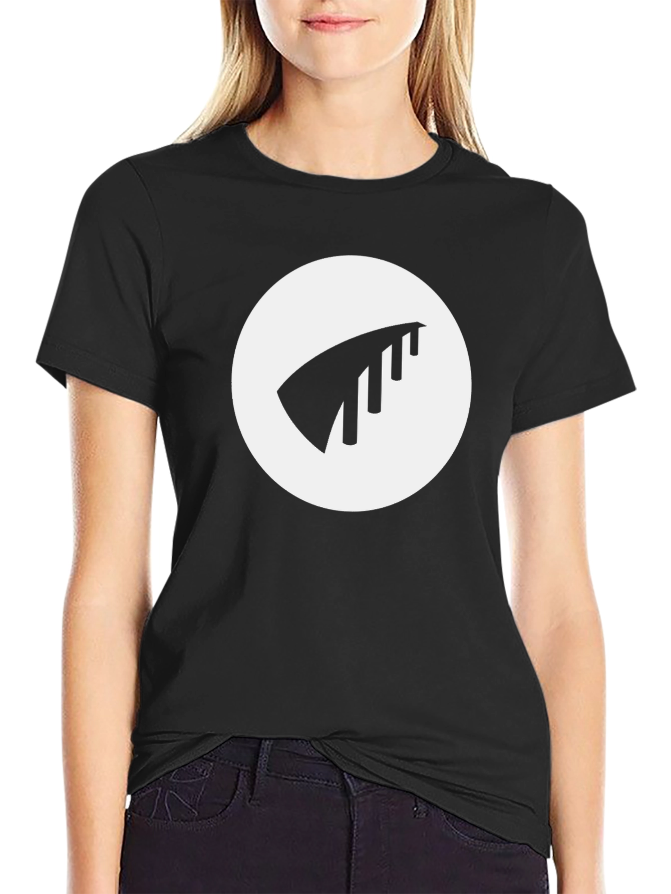 Modern Black T-Shirt with Abstract Logo