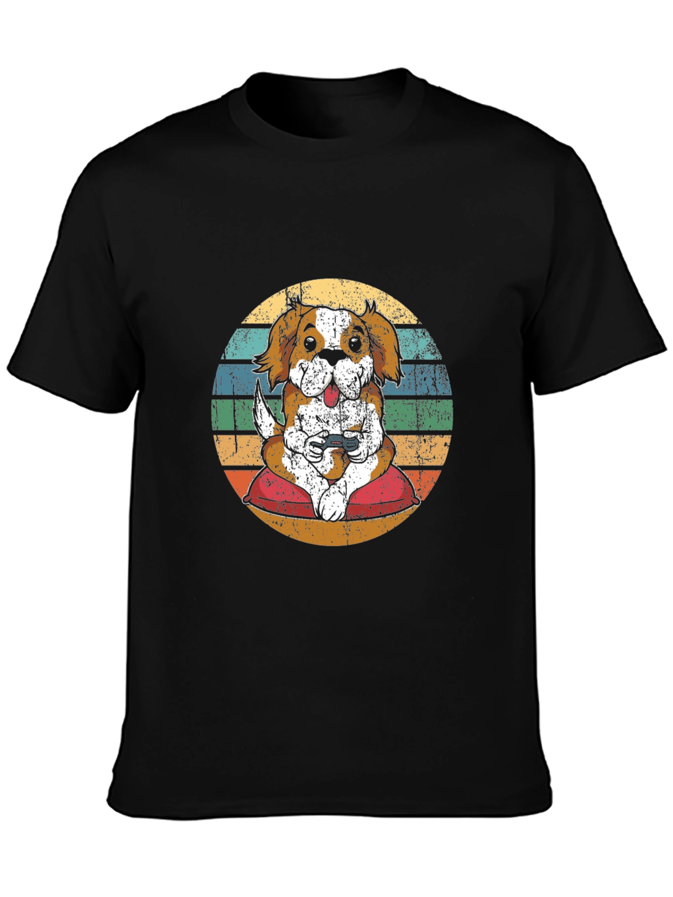 Gamer Dog Retro T-Shirt