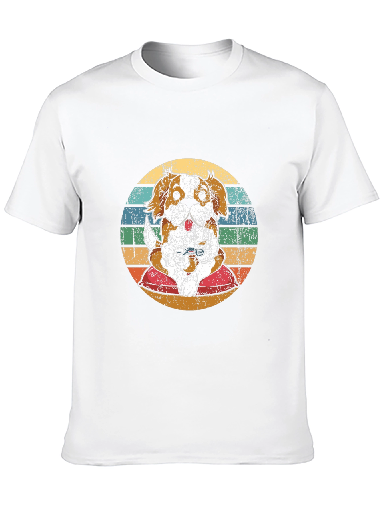 Gamer Dog Retro T-Shirt