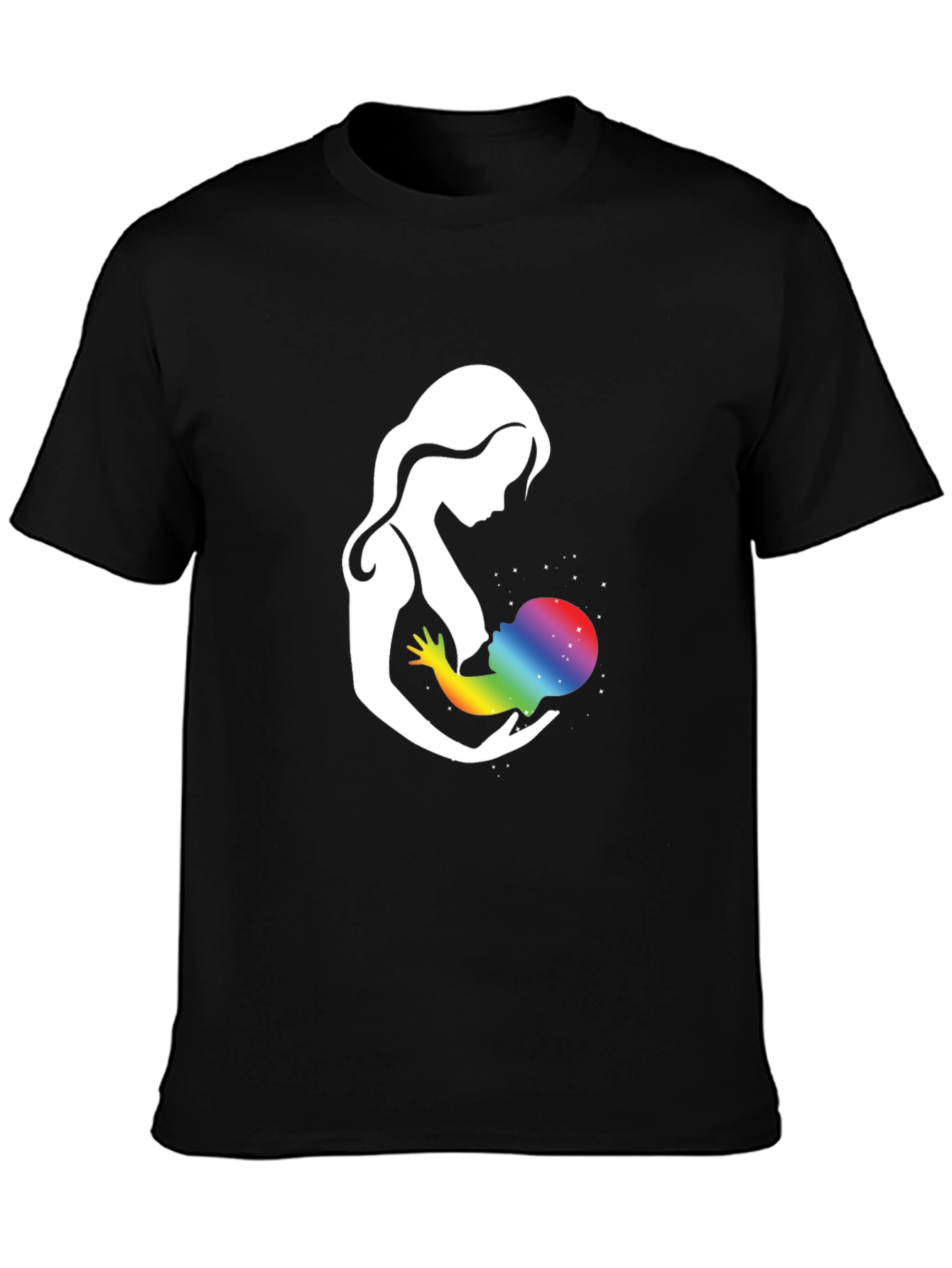 Mother & Child Rainbow Galaxy Graphic T-Shirt
