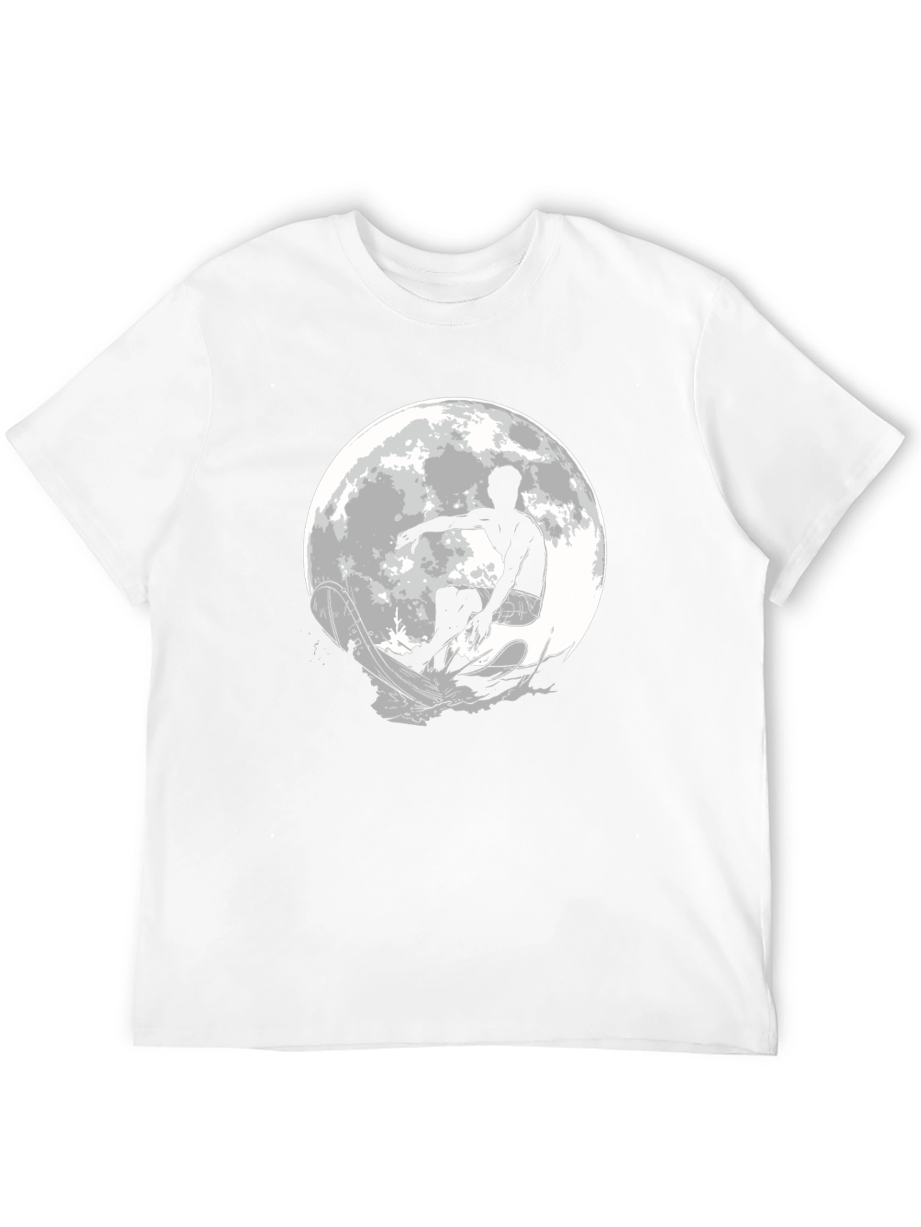 Surfer Moon Graphic T-Shirt - Cool Black Tee