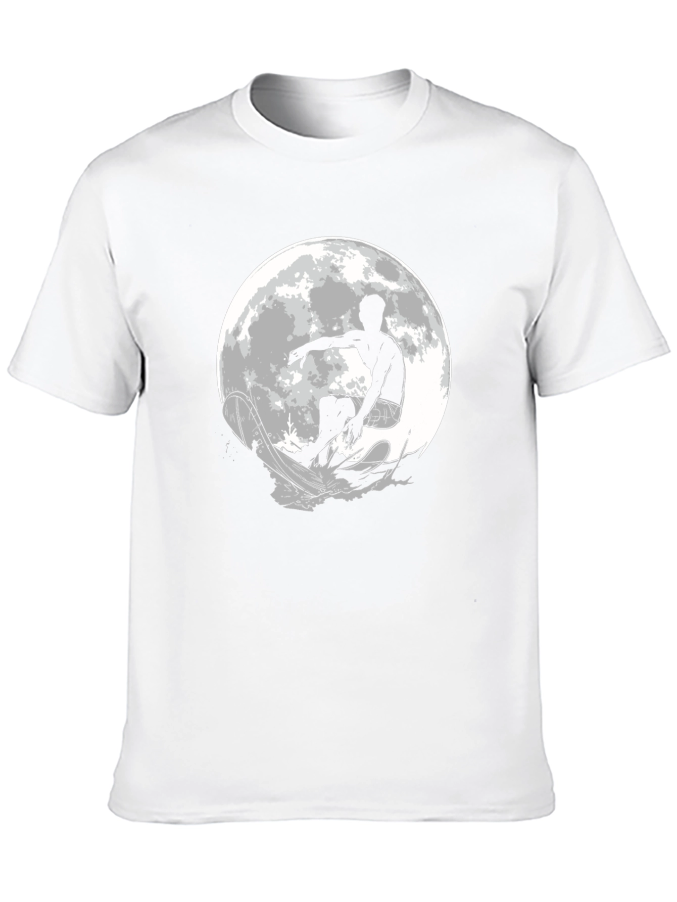 Surfer Moon Graphic T-Shirt - Cool Black Tee