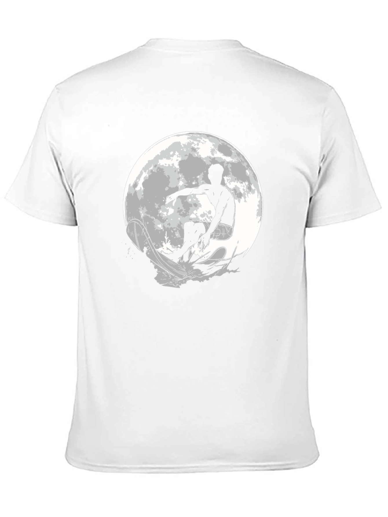 Surfer Moon Graphic T-Shirt - Cool Black Tee