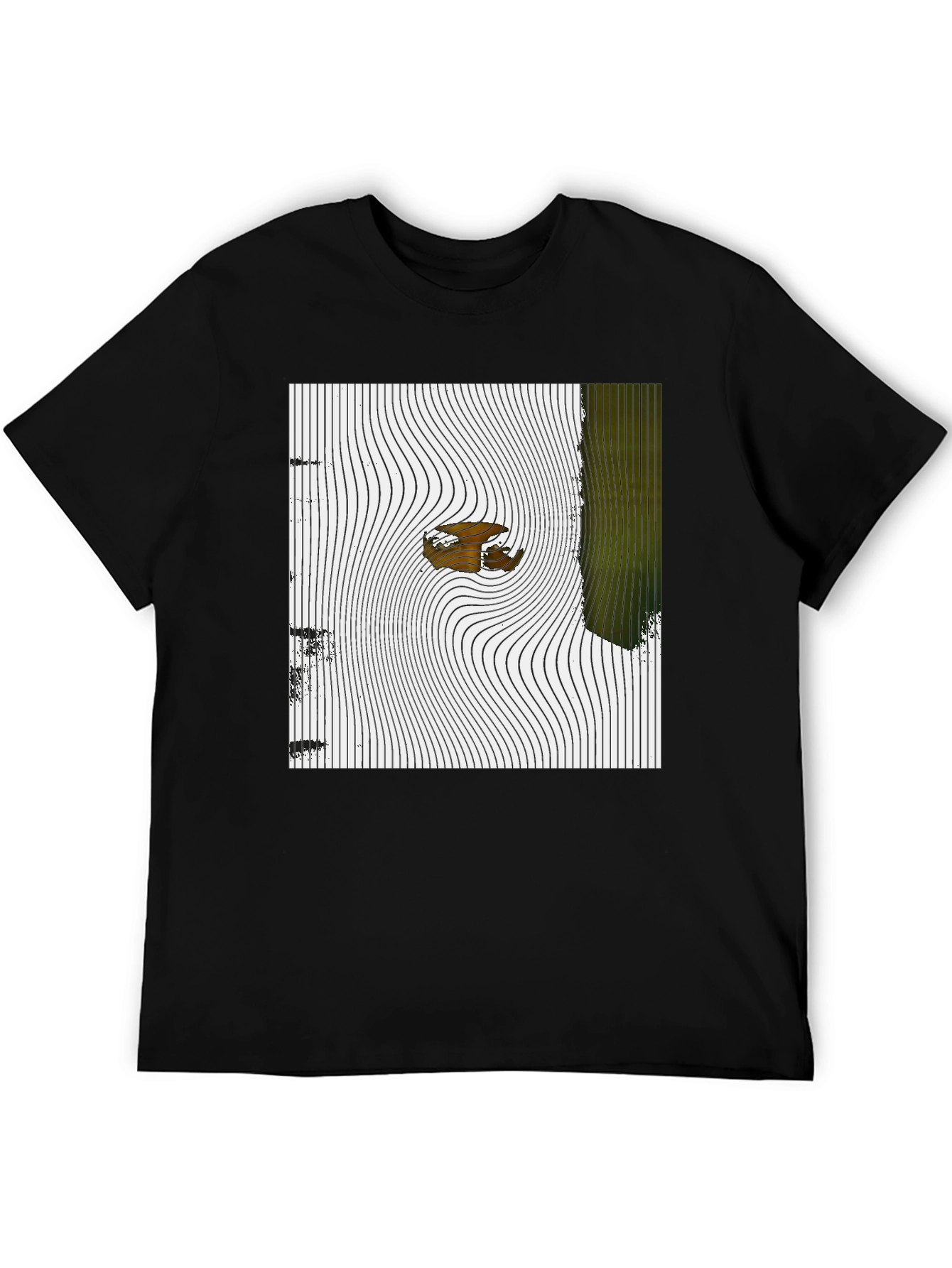 Abstract Graphic Print Mens Black T-Shirt