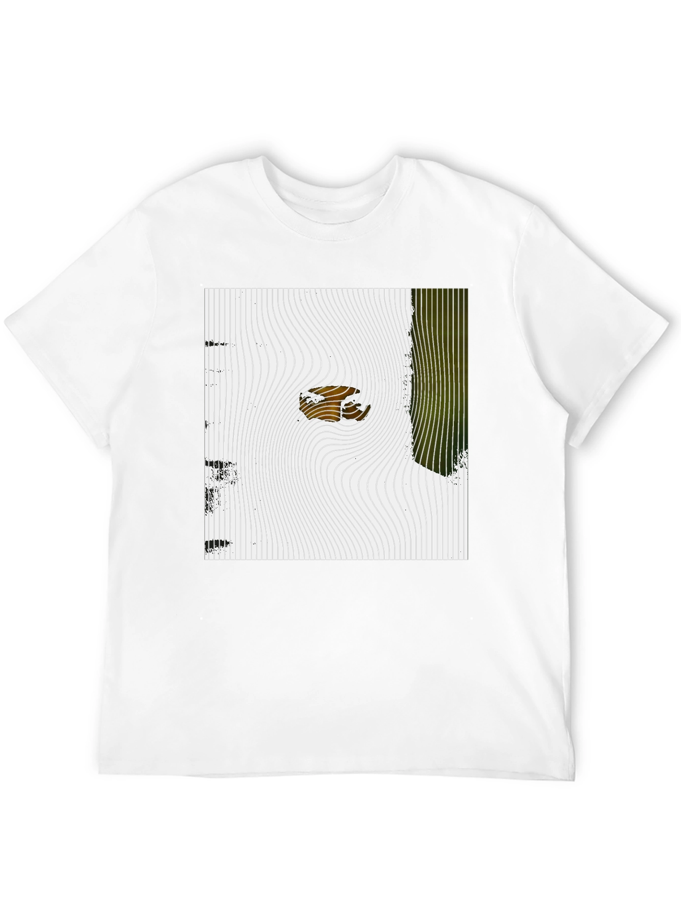 Abstract Graphic Print Mens Black T-Shirt