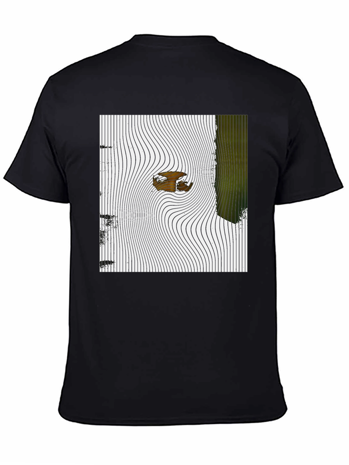 Abstract Graphic Print Mens Black T-Shirt