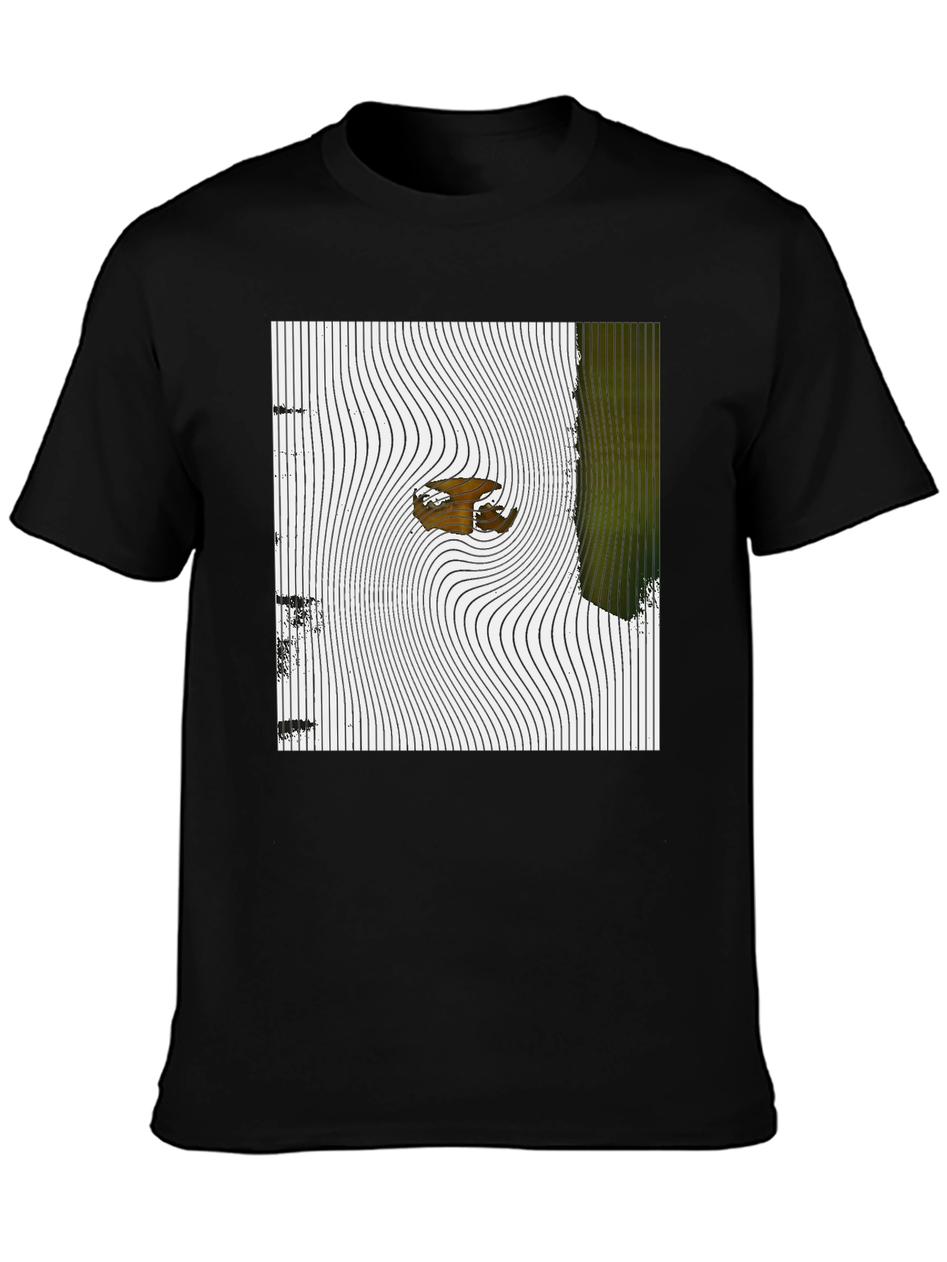 Abstract Graphic Print Mens Black T-Shirt