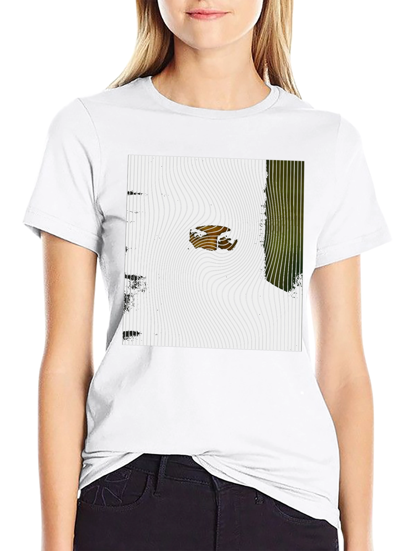Abstract Graphic Print Mens Black T-Shirt
