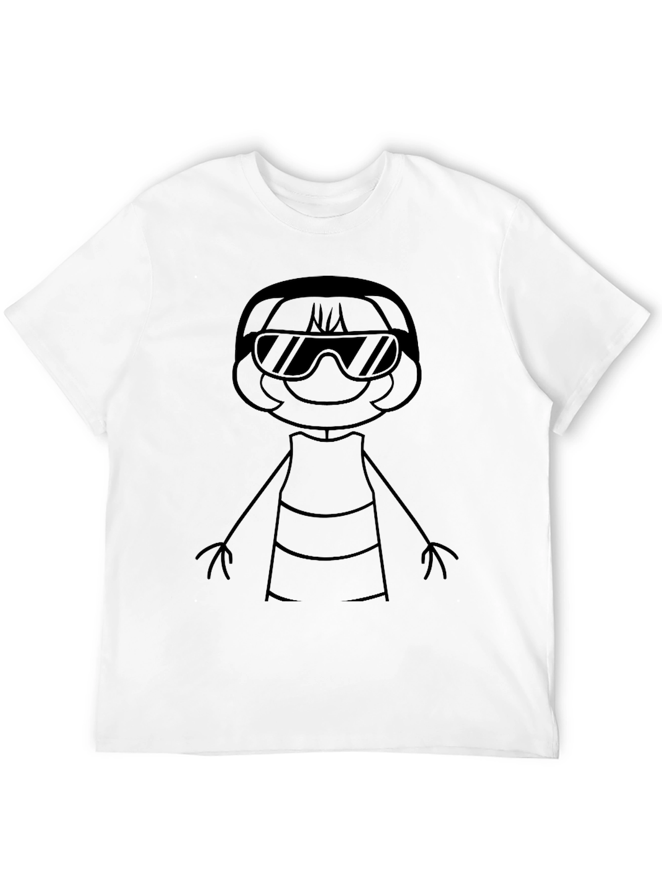 Cool Cartoon Character Black Graphic Tee