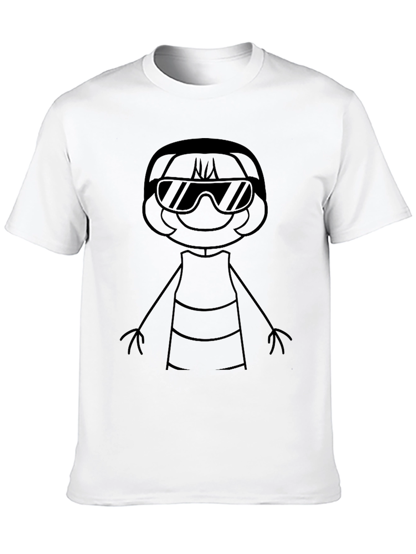 Cool Cartoon Character Black Graphic Tee