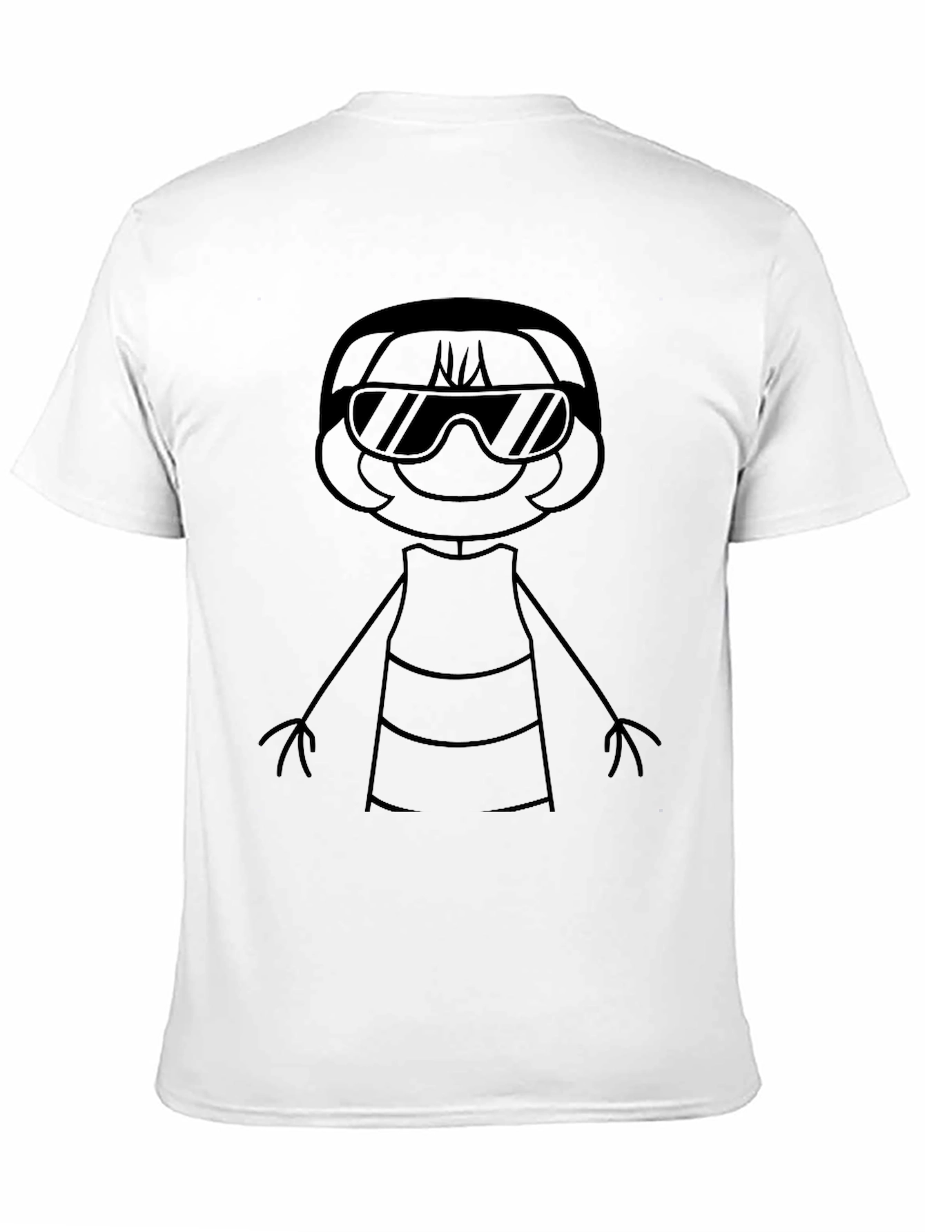 Cool Cartoon Character Black Graphic Tee