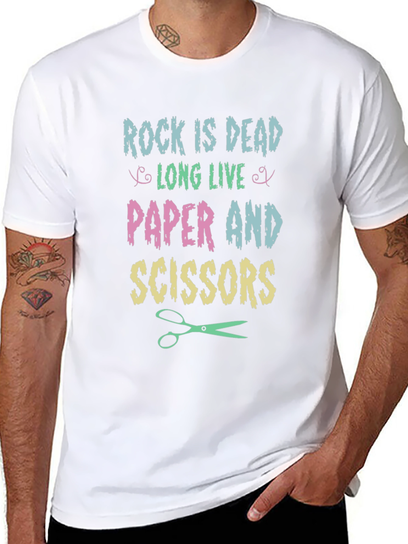 Rock is Dead T-Shirt - Paper Scissors Tee