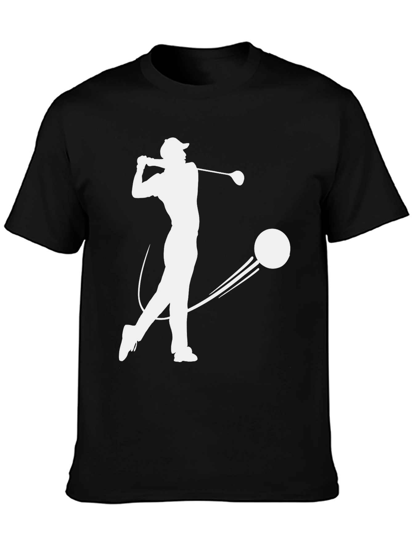 Golfer Silhouette T-Shirt - Black