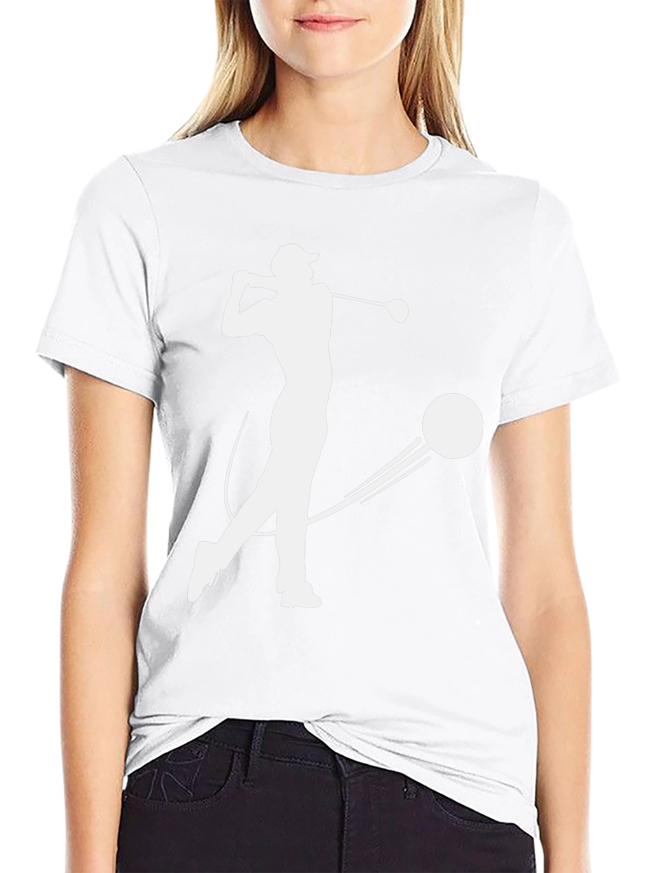 Golfer Silhouette T-Shirt - Black