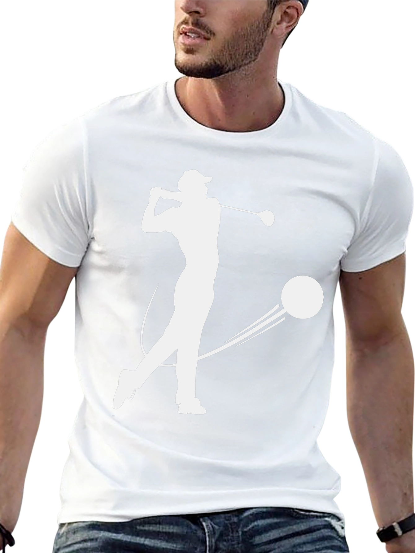 Golfer Silhouette T-Shirt - Black