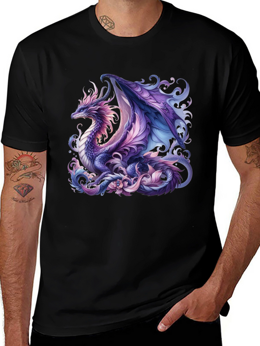 Mystic Dragon Graphic T-Shirt - Black Cotton Tee