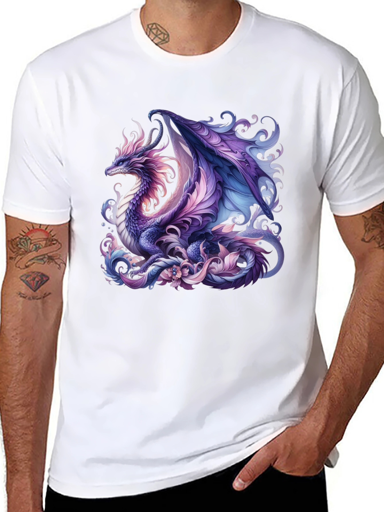 Mystic Dragon Graphic T-Shirt - Black Cotton Tee