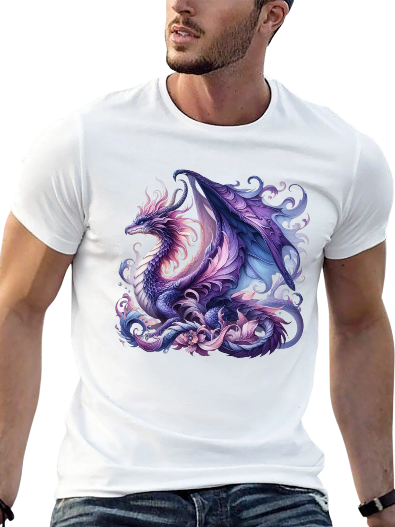 Mystic Dragon Graphic T-Shirt - Black Cotton Tee