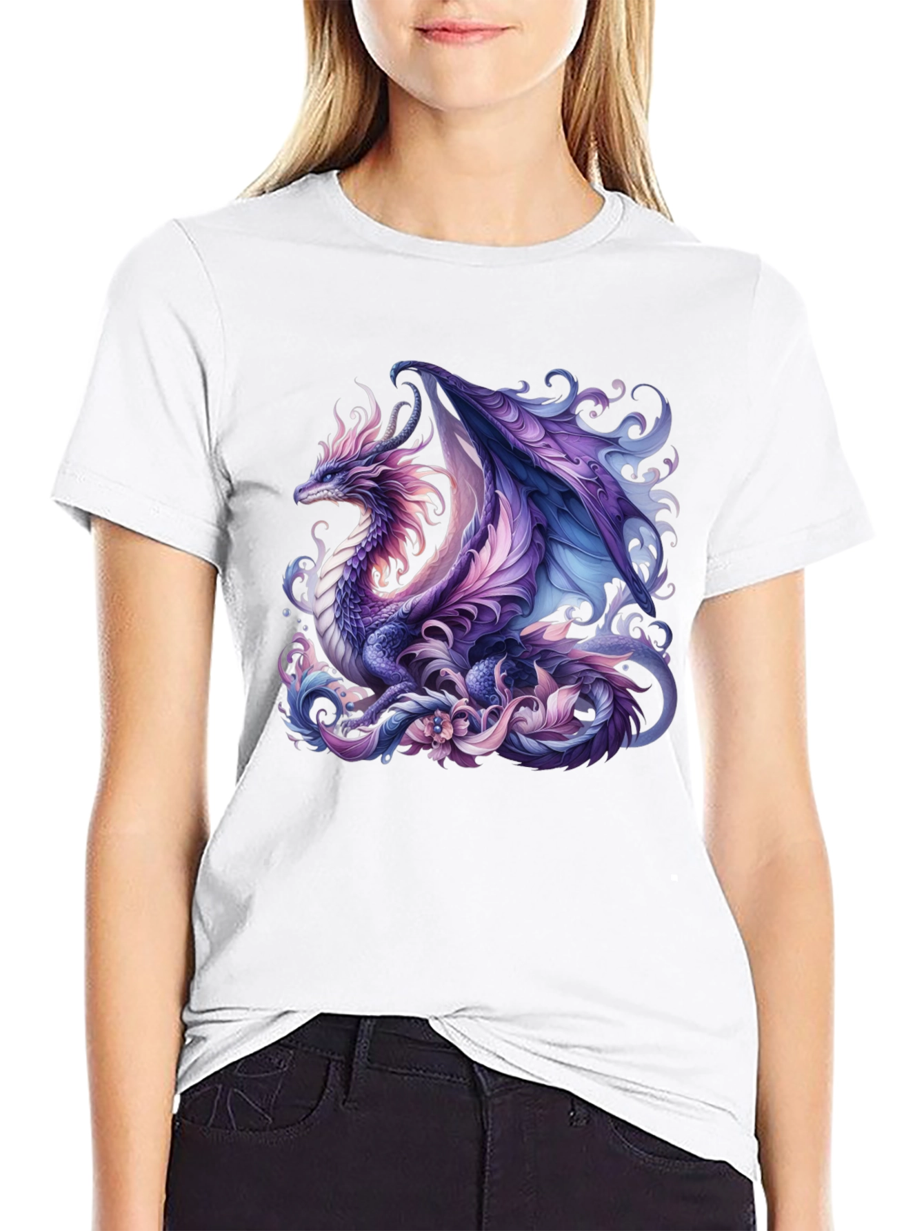 Mystic Dragon Graphic T-Shirt - Black Cotton Tee