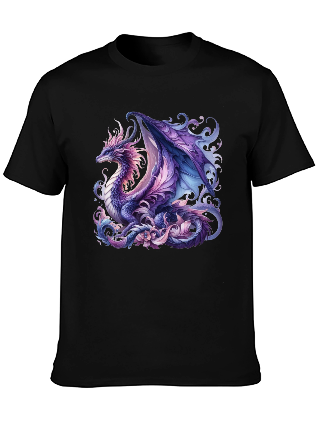 Mystic Dragon Graphic T-Shirt - Black Cotton Tee