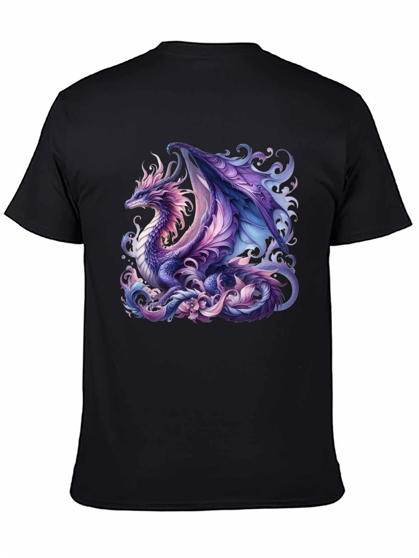 Mystic Dragon Graphic T-Shirt - Black Cotton Tee