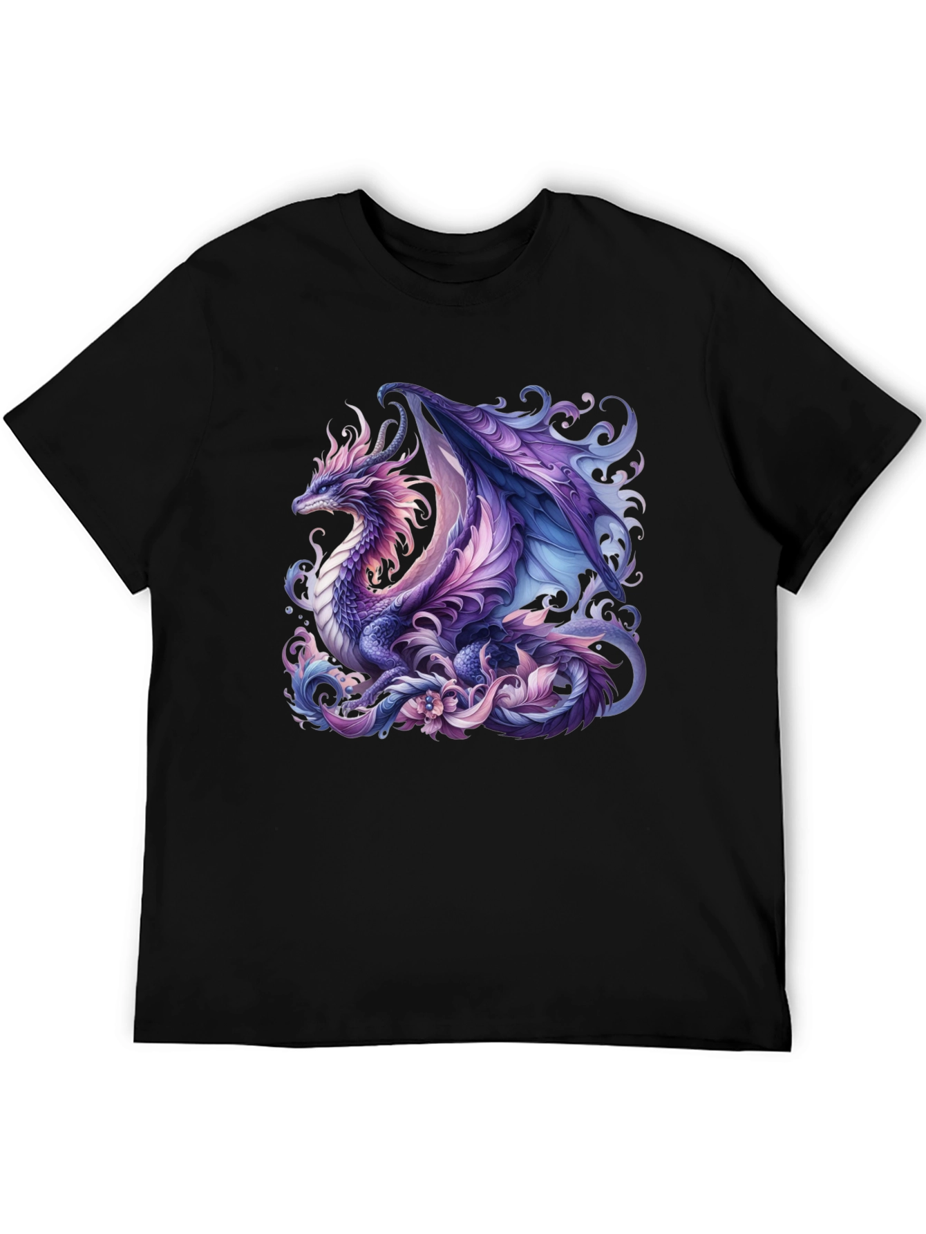 Mystic Dragon Graphic T-Shirt - Black Cotton Tee
