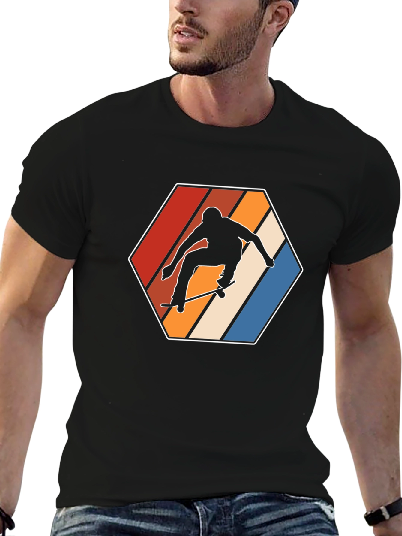 Retro Skateboarder Graphic T-Shirt