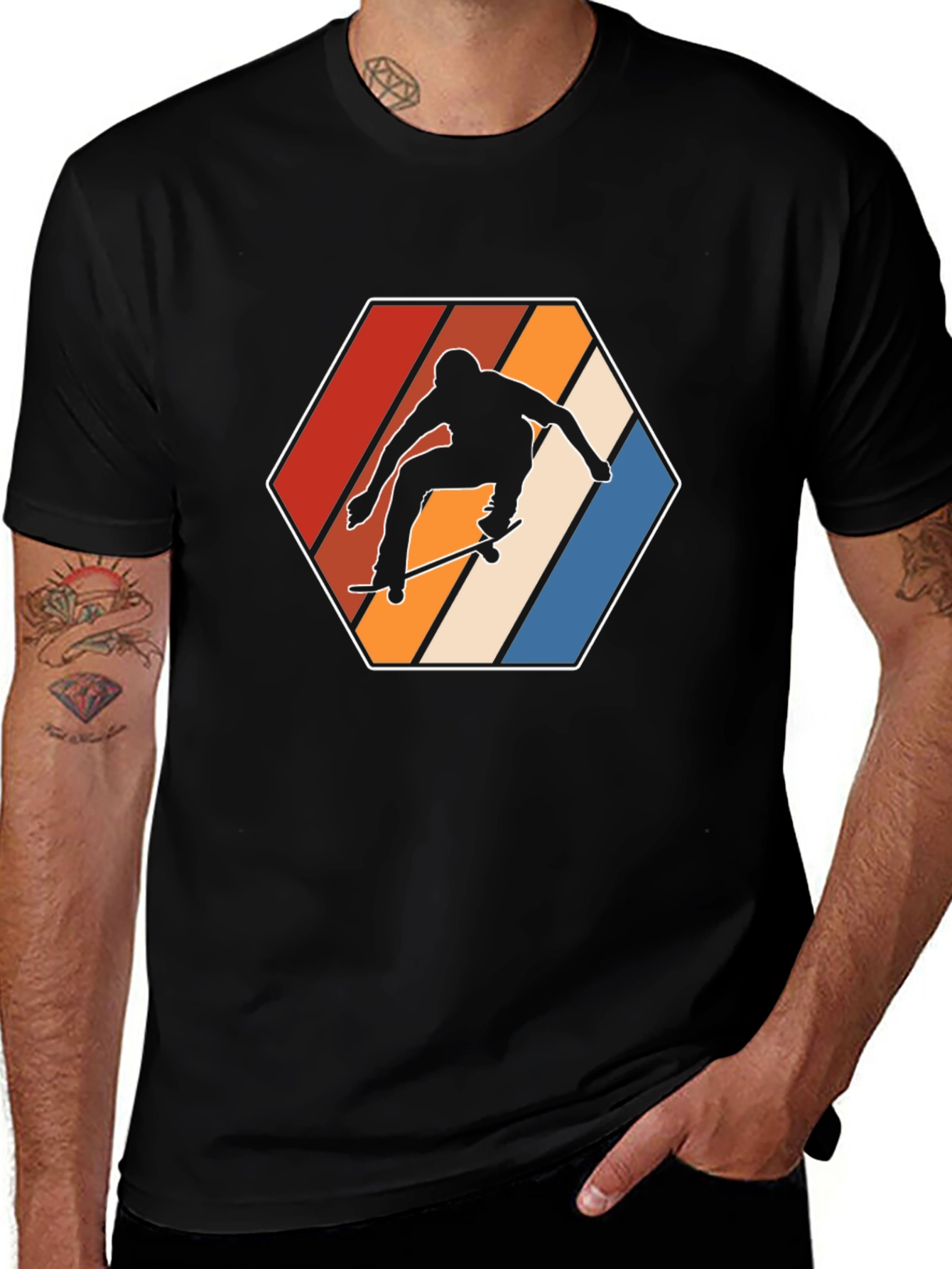 Retro Skateboarder Graphic T-Shirt