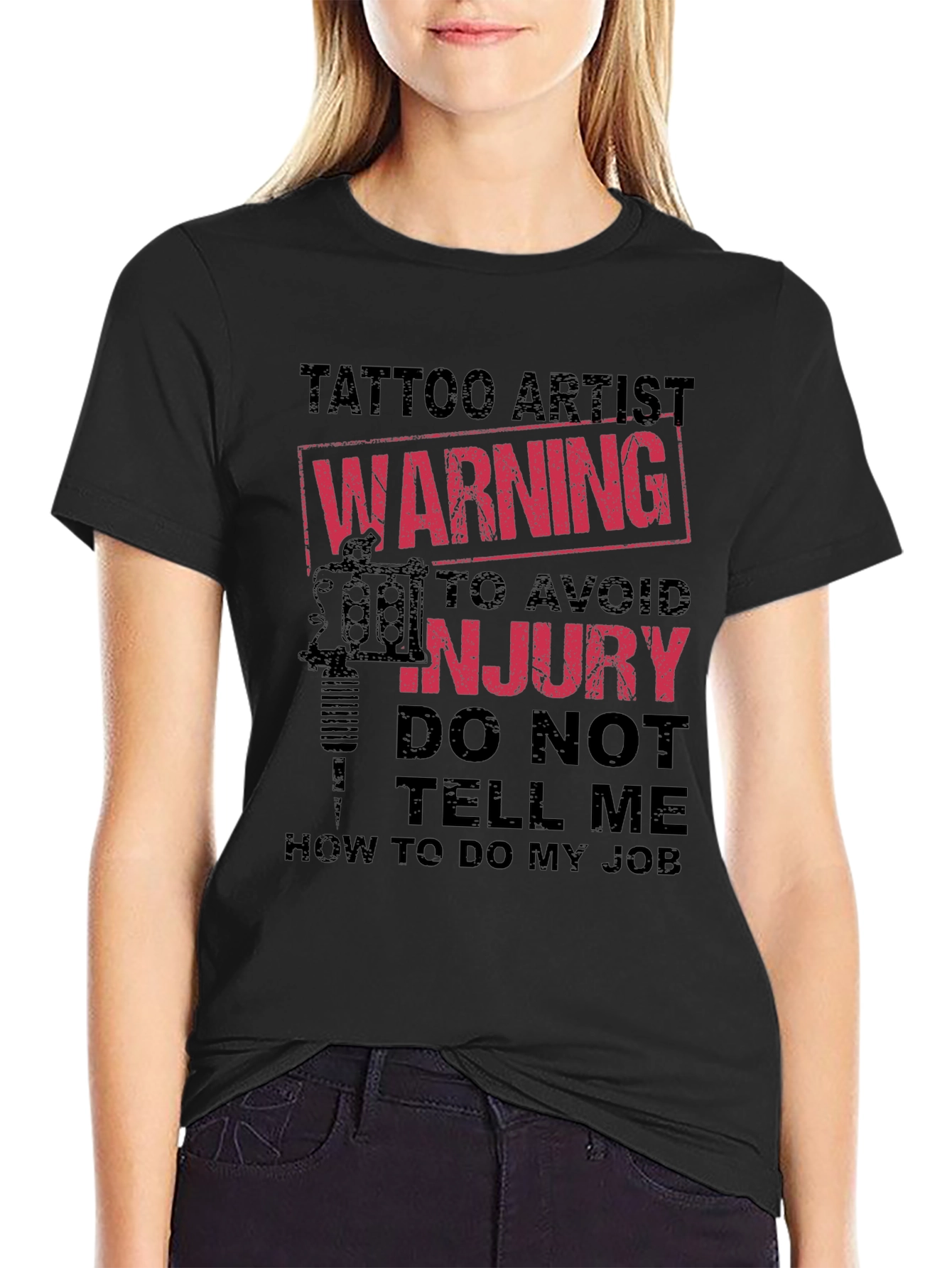 Tattoo Artist Warning Graphic Novelty Tee