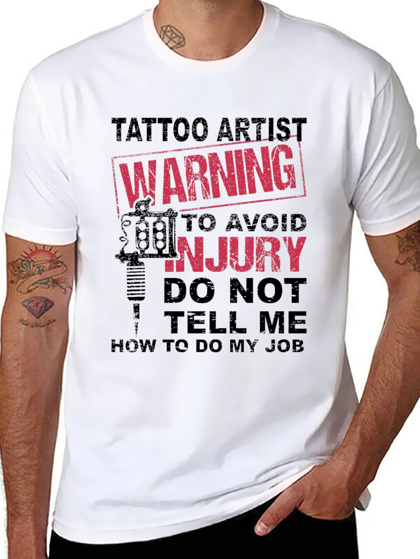 Tattoo Artist Warning Graphic Novelty Tee