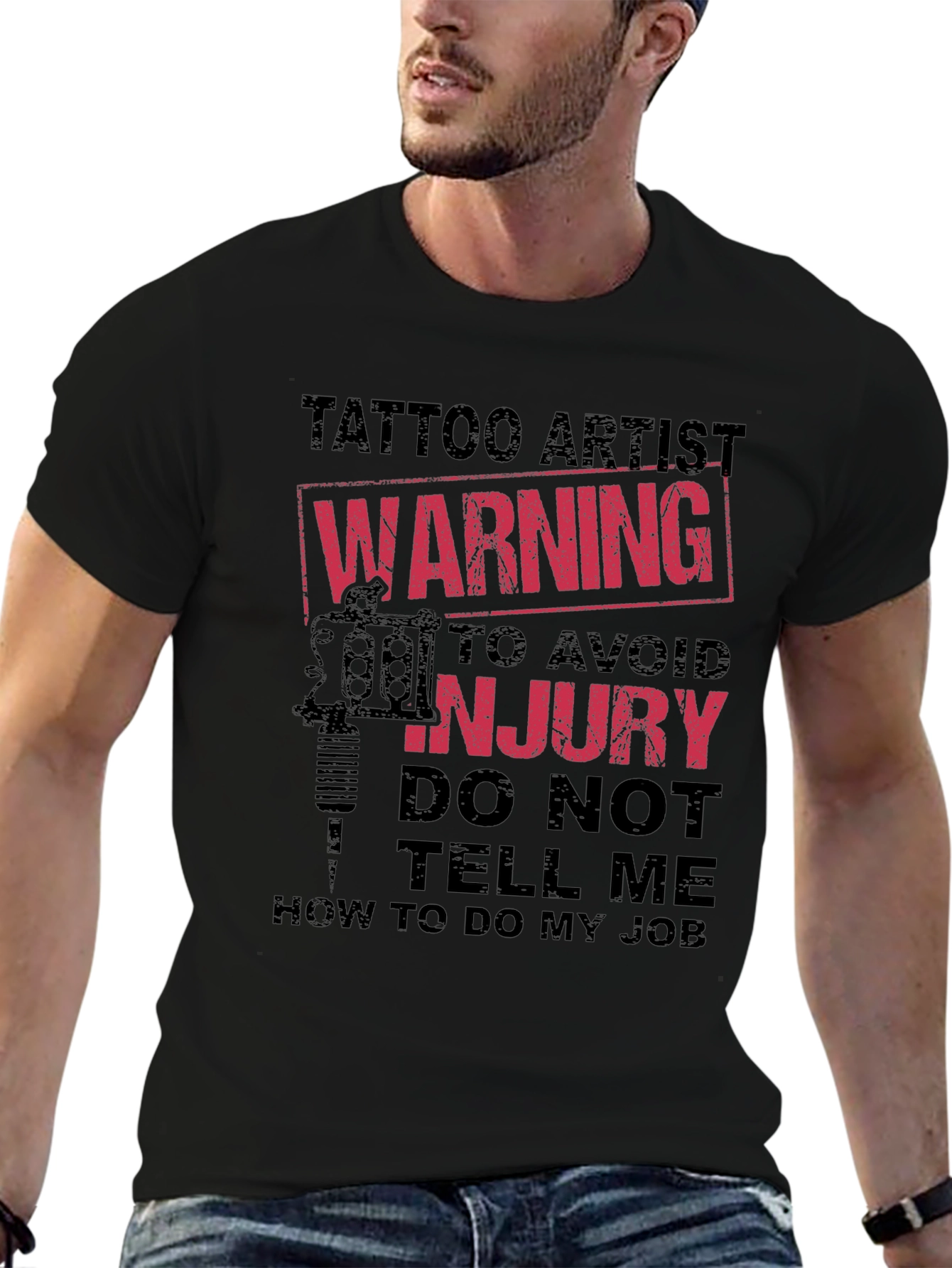 Tattoo Artist Warning Graphic Novelty Tee