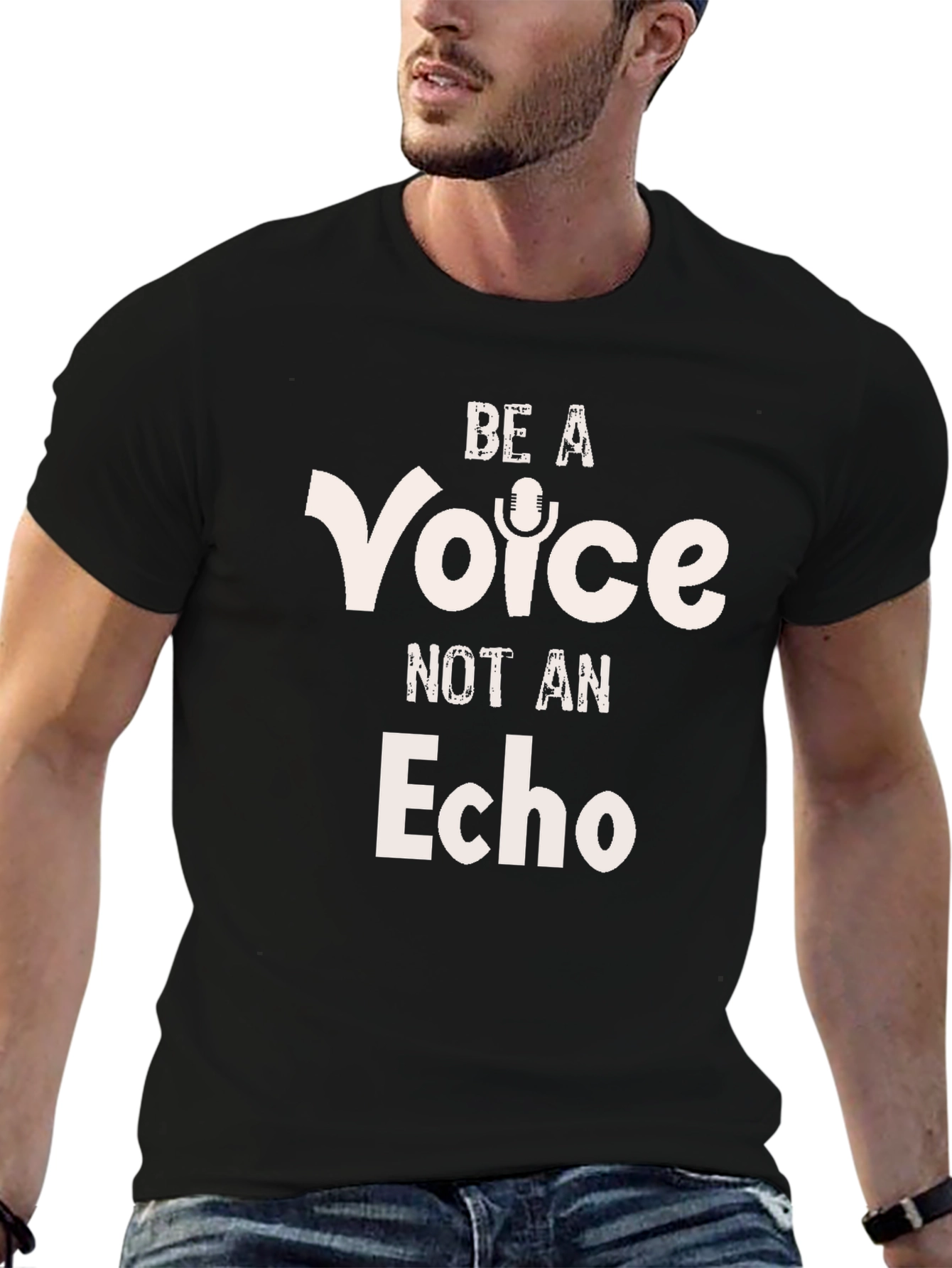 Be a Voice Not an Echo Black Graphic Tee