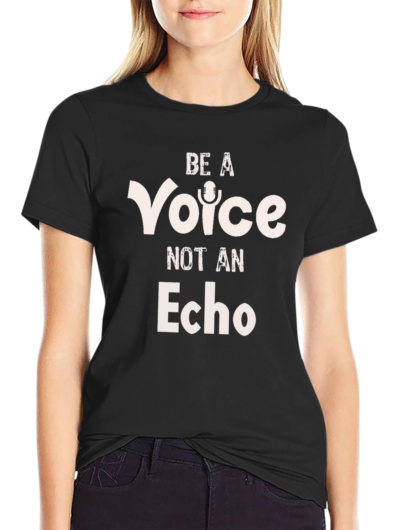Be a Voice Not an Echo Black Graphic Tee