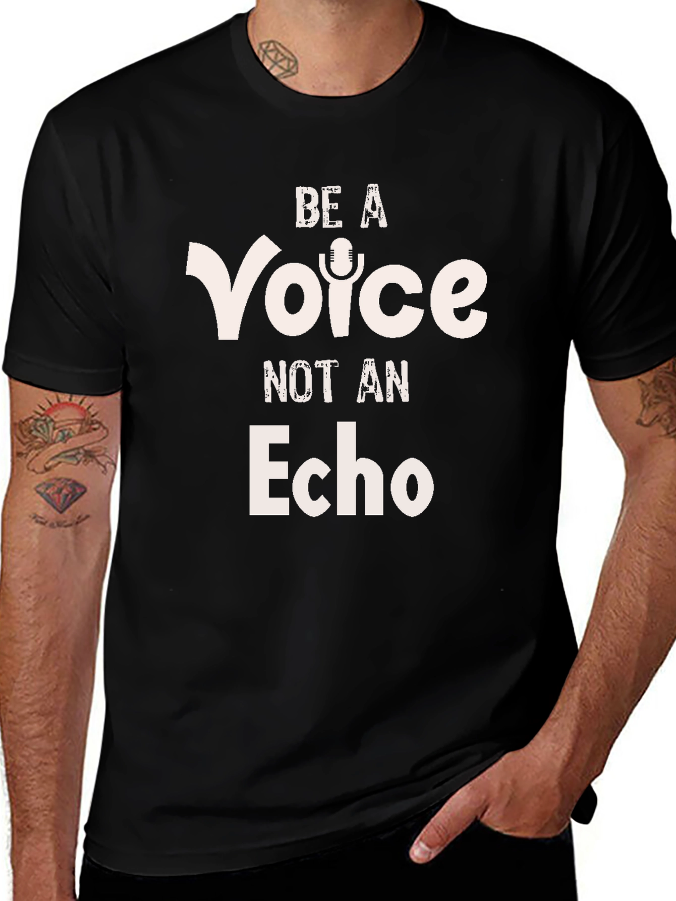 Be a Voice Not an Echo Black Graphic Tee