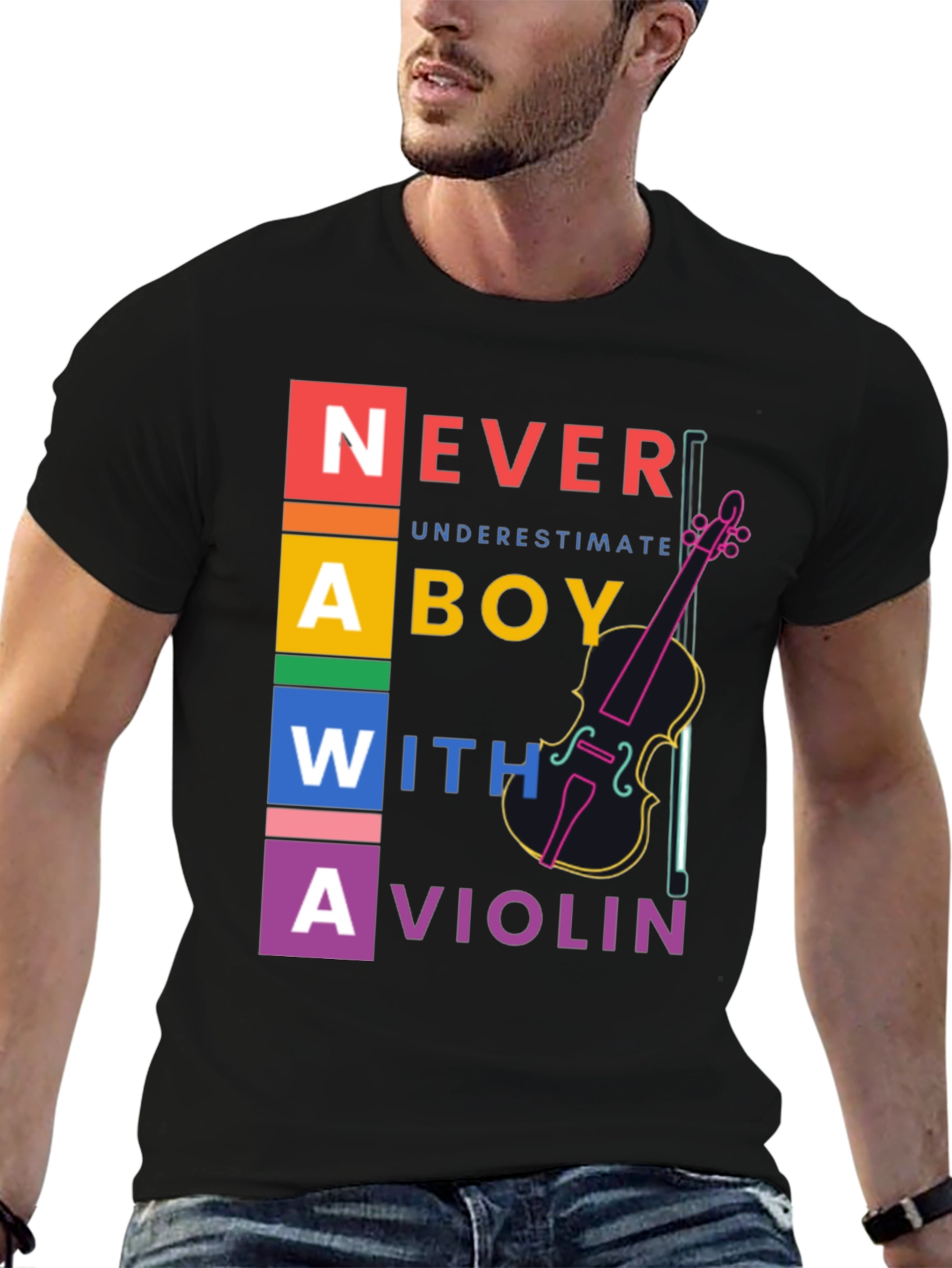 Never Underestimate Boy With Violin T-Shirt