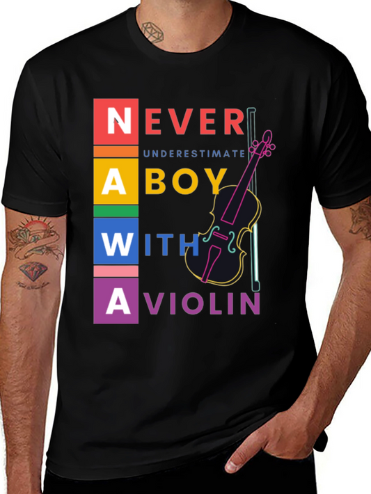 Never Underestimate Boy With Violin T-Shirt