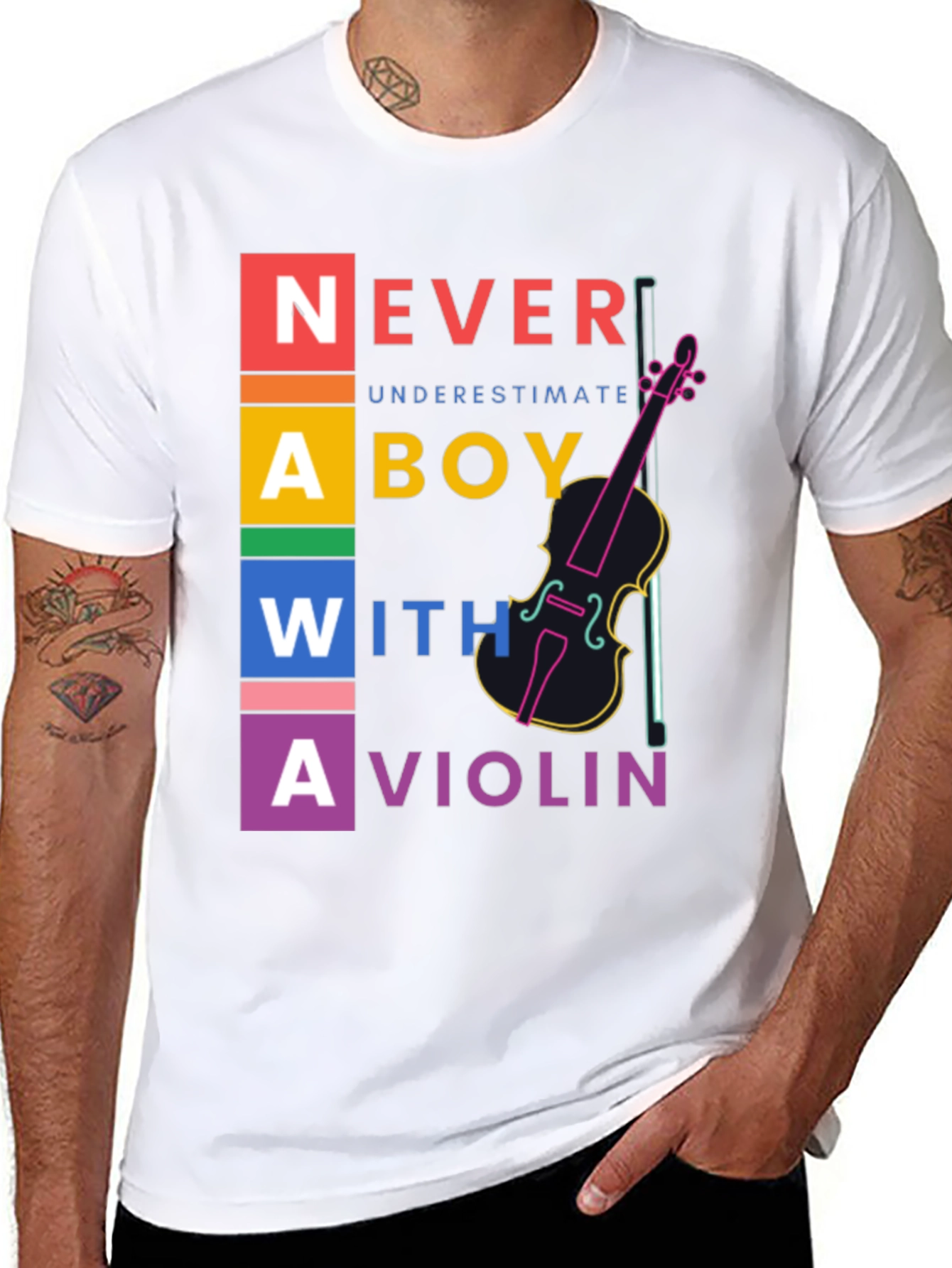Never Underestimate Boy With Violin T-Shirt