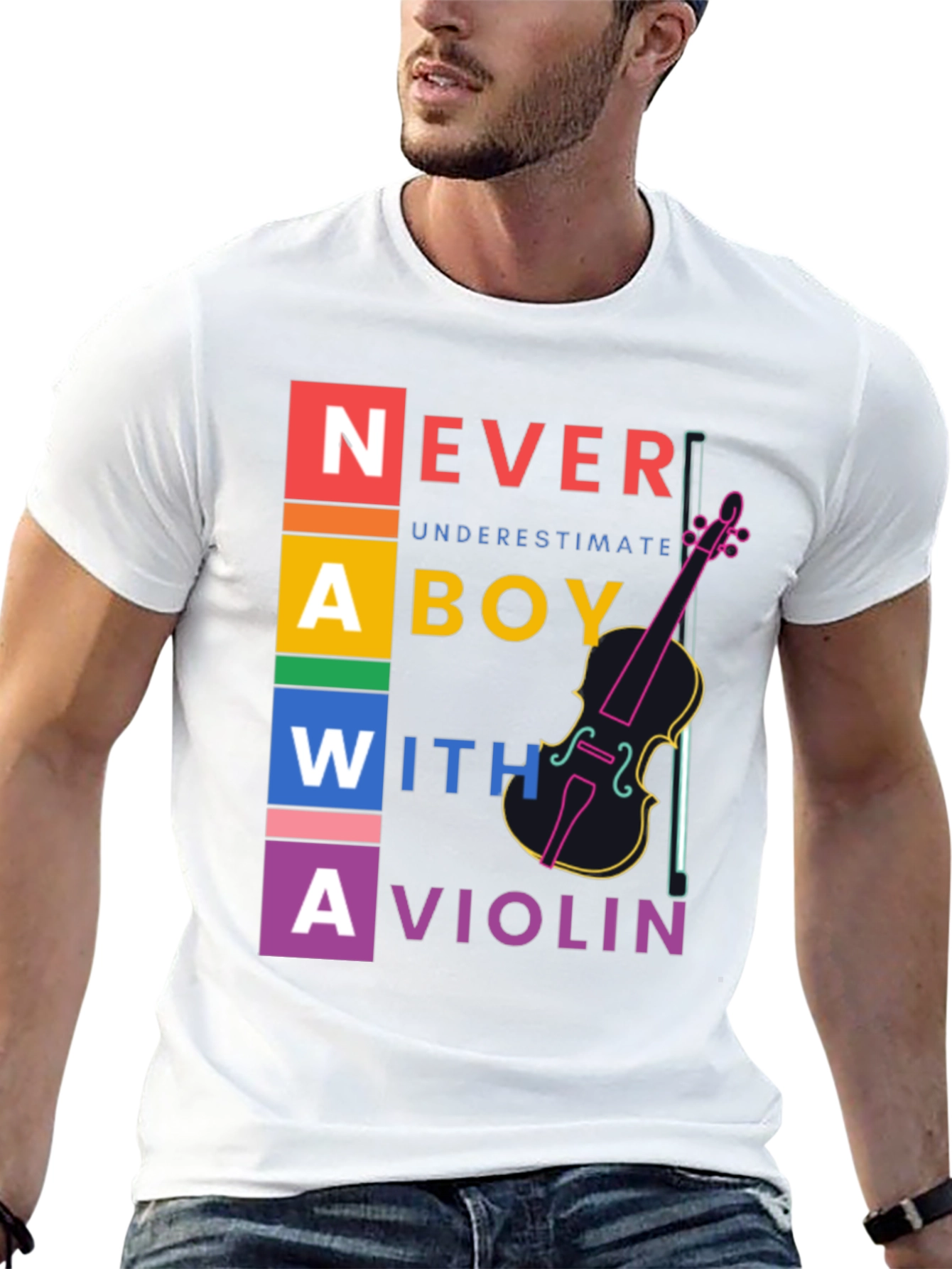 Never Underestimate Boy With Violin T-Shirt