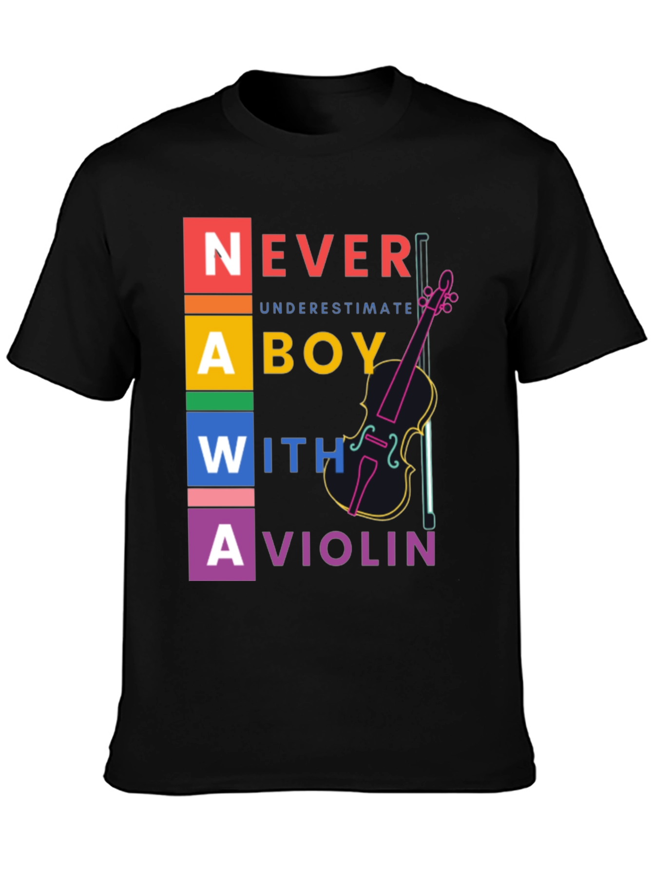 Never Underestimate Boy With Violin T-Shirt