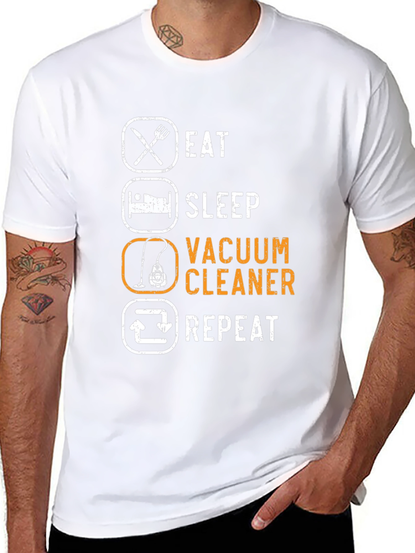 Eat Sleep Vacuum Repeat T-Shirt Funny Housework Tee