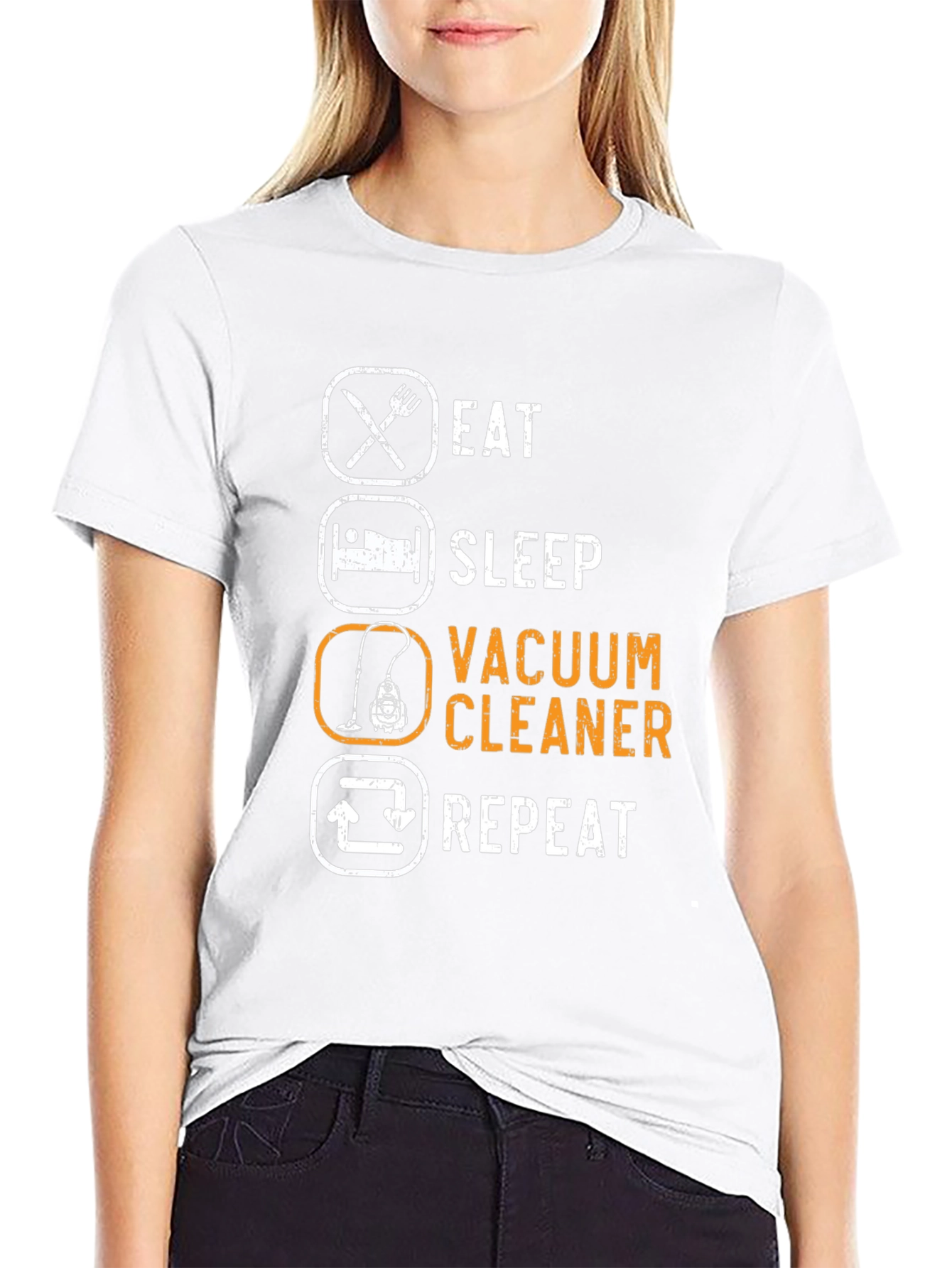 Eat Sleep Vacuum Repeat T-Shirt Funny Housework Tee