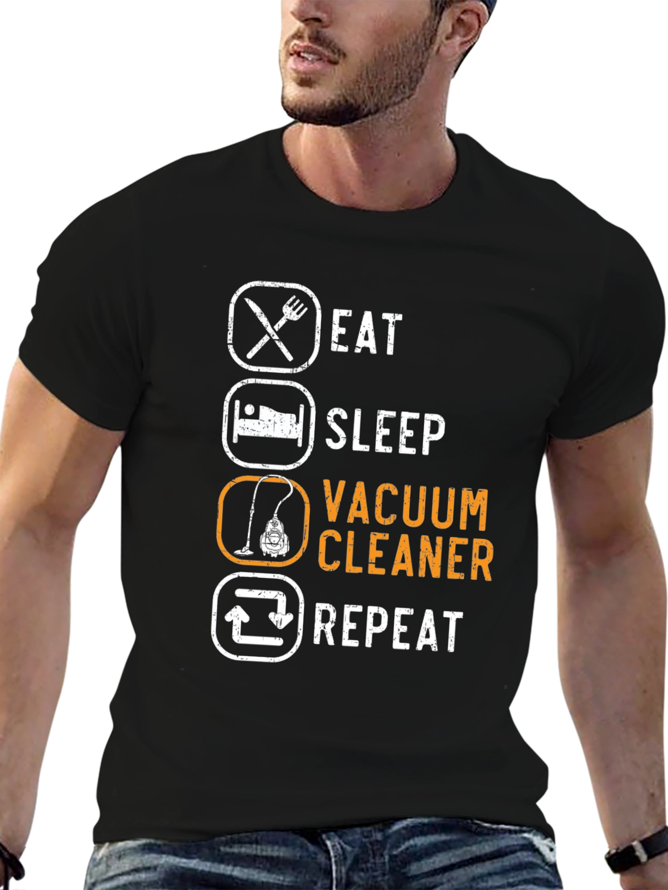 Eat Sleep Vacuum Repeat T-Shirt Funny Housework Tee