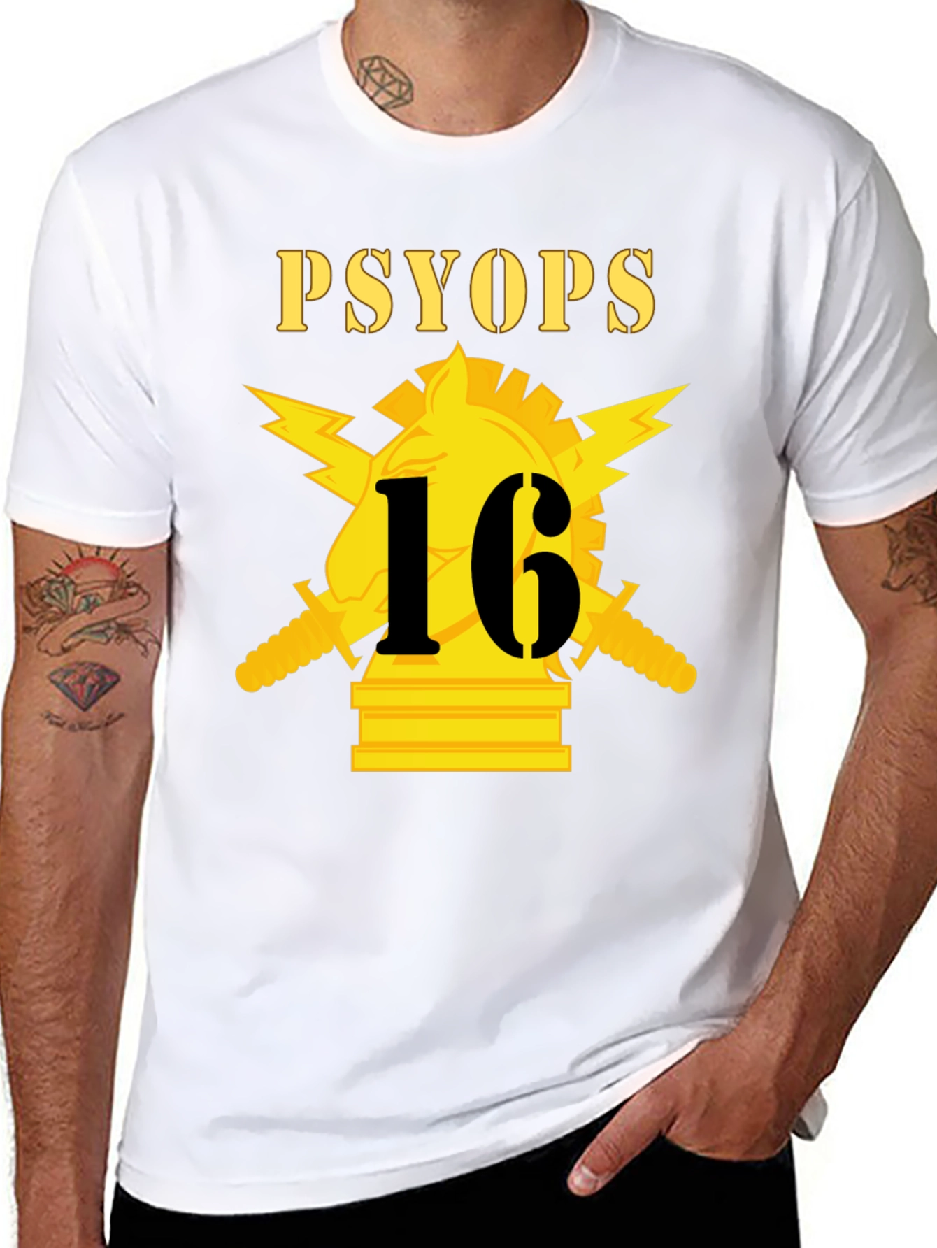 PSYOPs 16 Black Graphic T-Shirt