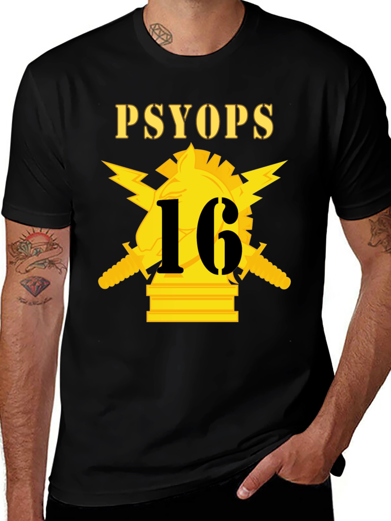 PSYOPs 16 Black Graphic T-Shirt