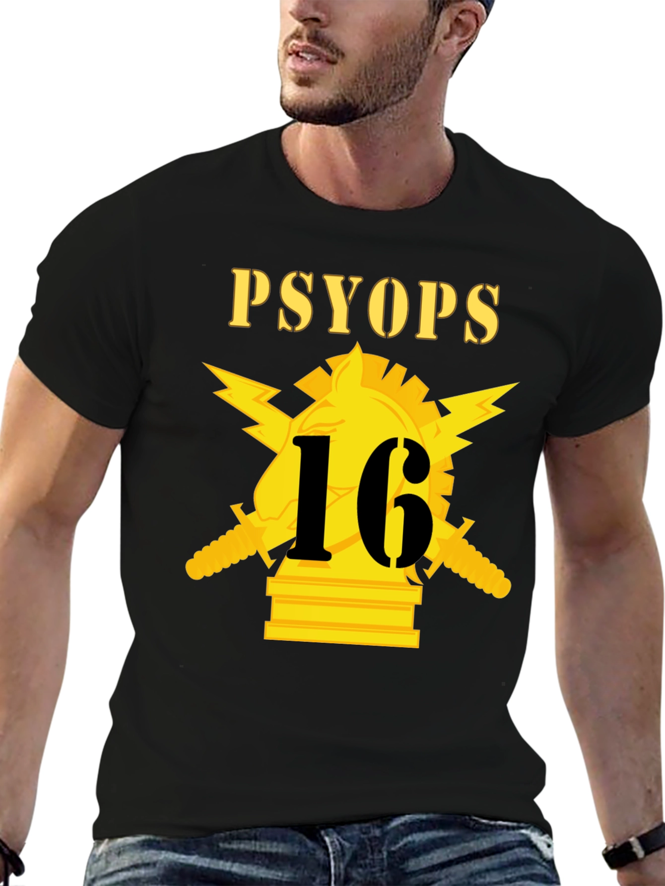 PSYOPs 16 Black Graphic T-Shirt