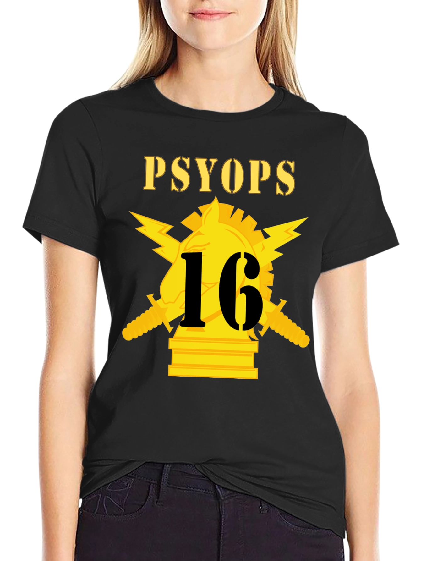 PSYOPs 16 Black Graphic T-Shirt