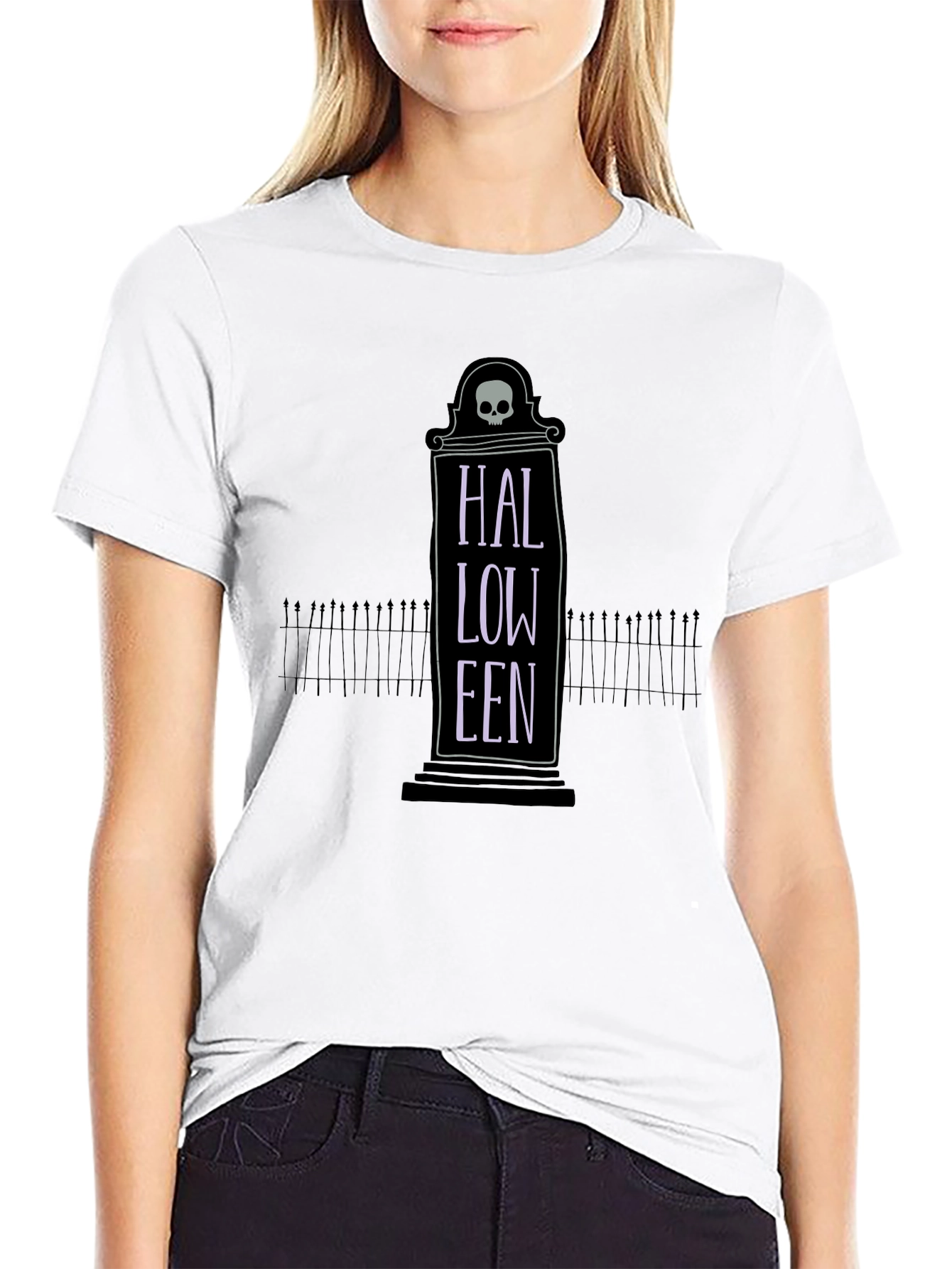 Halloween Tombstone Graphic Tee - Spooky Season Style